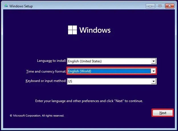 Option d'installation de Windows 11 sans applications bloatware