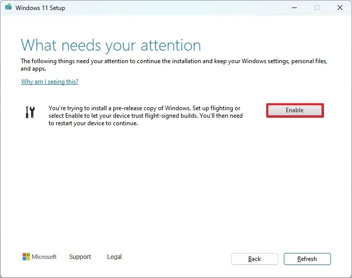 Activer les versions préliminaires de Windows 11