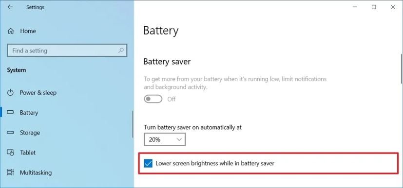 Réduisez la luminosité de l'écran en mode économiseur de batterie
