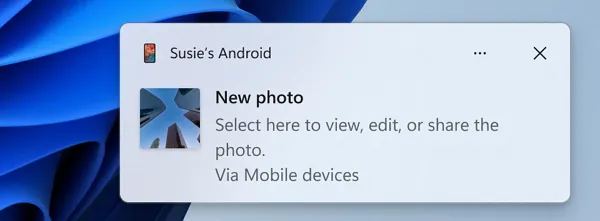 Notification de nouvelle photo Android