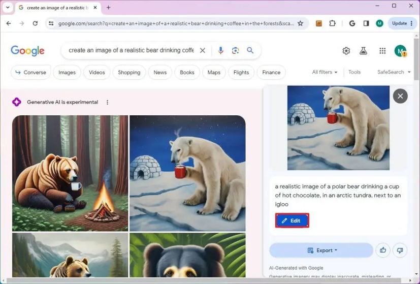 Google Search AI modifier l'image