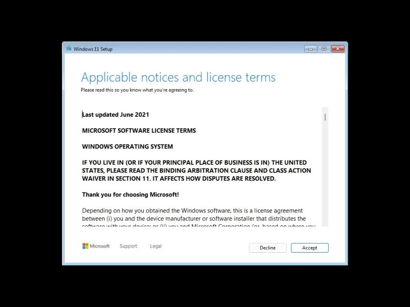 Conditions d'installation de Windows 11