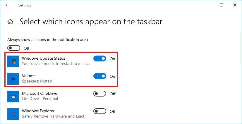 Paramètres des icônes des applications et fonctionnalités Windows 10