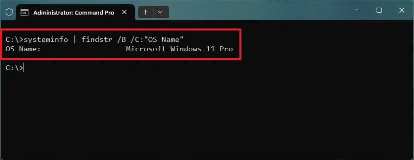 Vérifiez l'édition de Windows 11 avec l'invite de commande