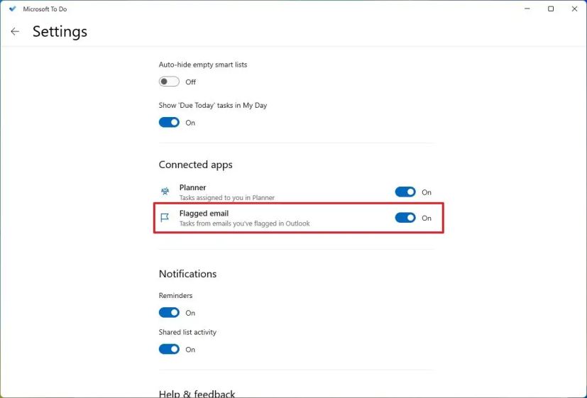 Fonctionnalité d'e-mails signalés sur Microsoft To Do