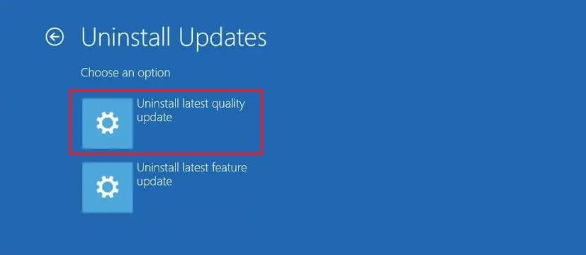 Désinstaller la mise à jour de qualité sur Windows 11