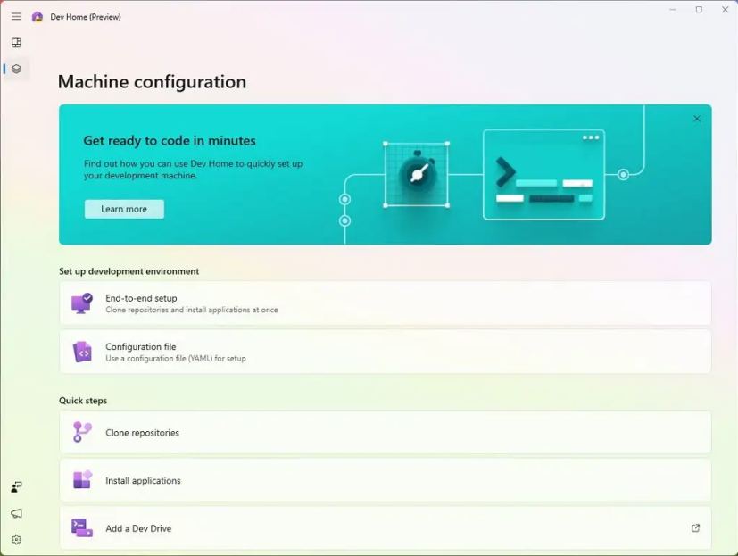 Application Accueil des développeurs