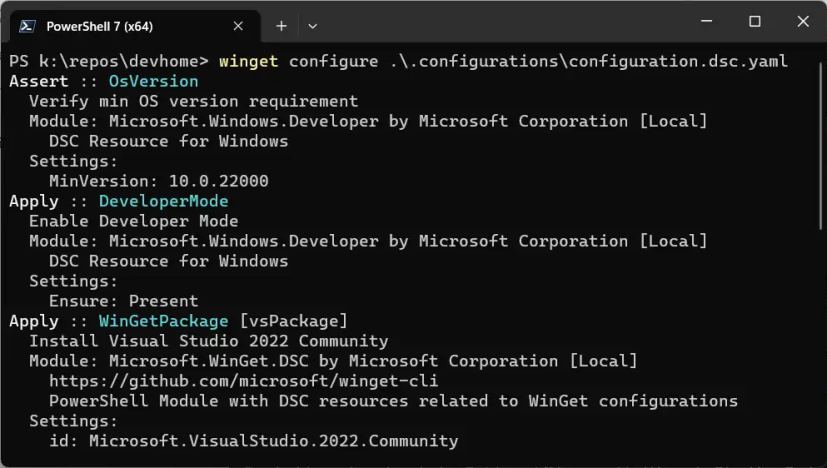 Configuration du terminal Windows