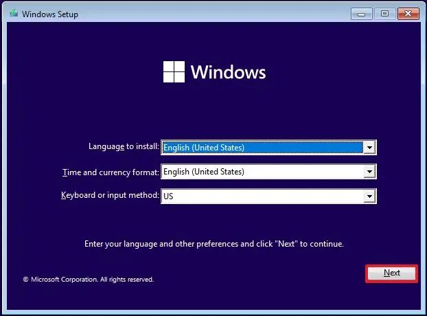 Configuration USB de Windows 11