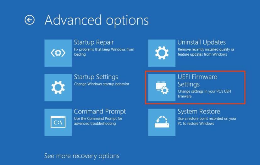 Paramètres du micrologiciel UEFI