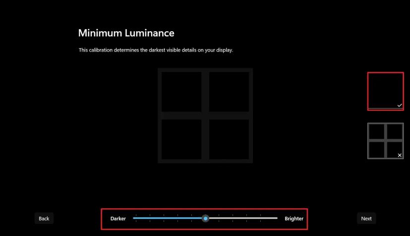 luminance minimale