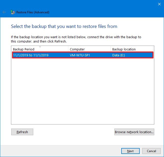 Sélectionnez les fichiers à sauvegarder sous Windows 7