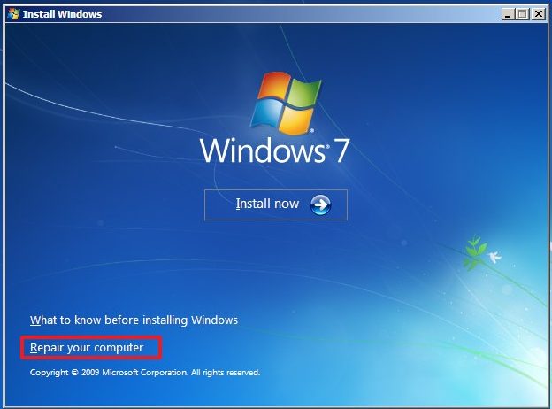 Configuration de Windows 7