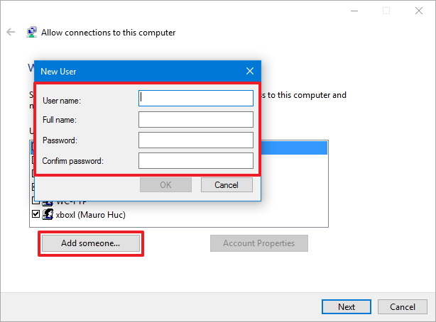 Créer un nouvel utilisateur VPN sur Windows 10