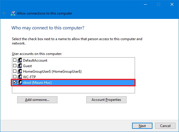 Configuration de l'utilisateur VPN sur Windows 10