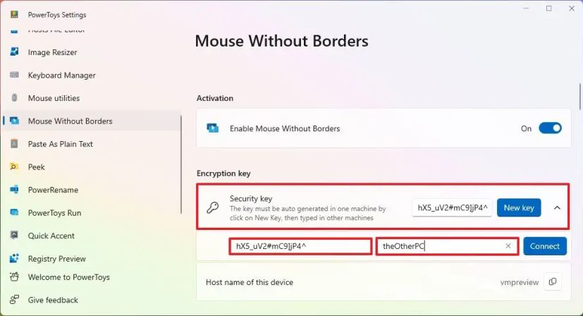 Windows 11 partage la souris et le clavier