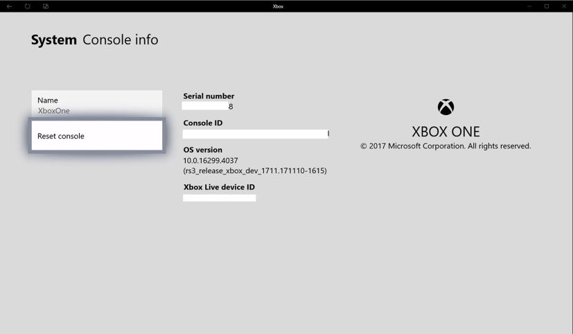 Informations sur la console Xbox One