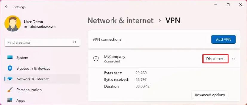 Déconnexion VPN