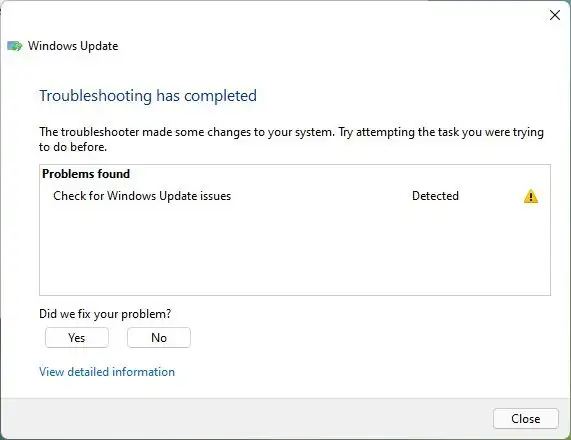 Windows Update corrigé