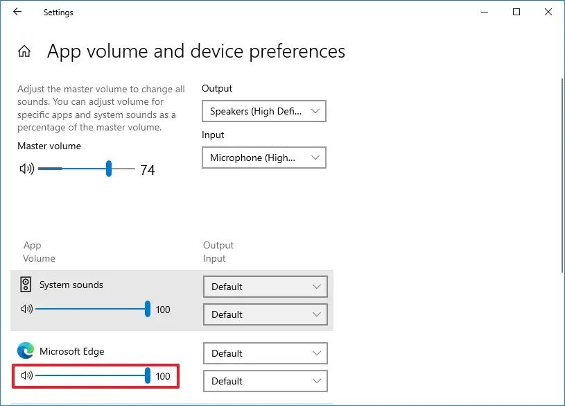 Windows 10 ajuste le son par application