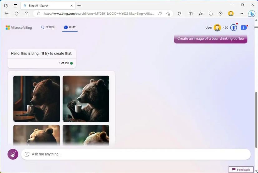 Bing Chat créer une image