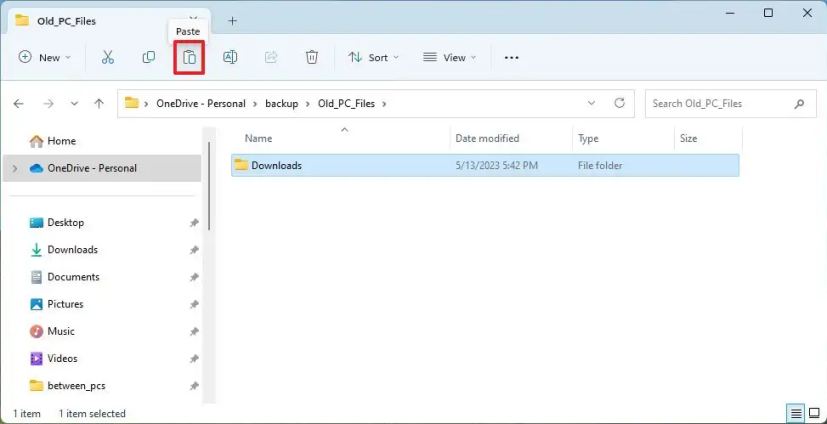 OneDrive télécharger des fichiers utilisateur