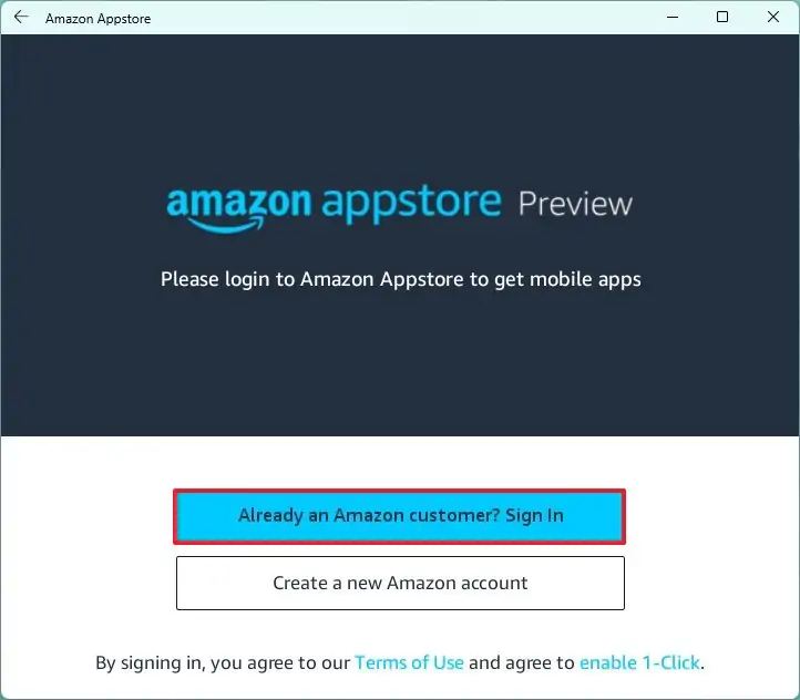 Connexion à l'Appstore Amazon