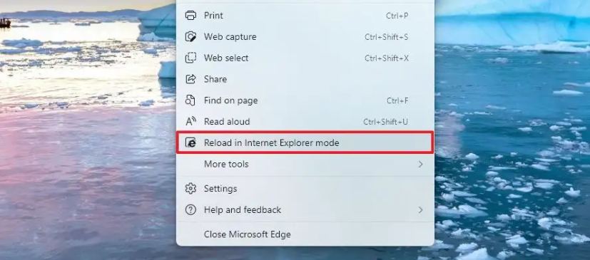 Recharger en mode Internet Explorer
