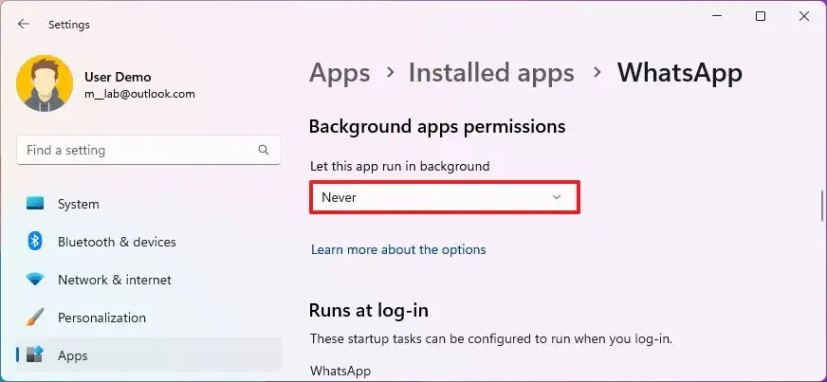 Windows 11 désactive les applications en arrière-plan