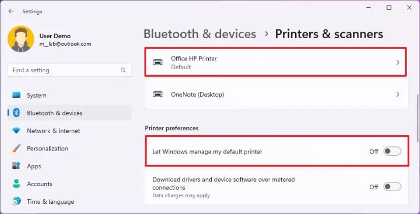 Désactiver l'imprimante automatique par défaut de Windows