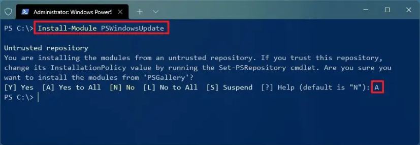 Installer PSWindowsUpdate