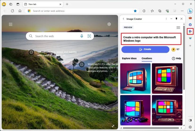 Créateur d'images Microsoft Edge Bing