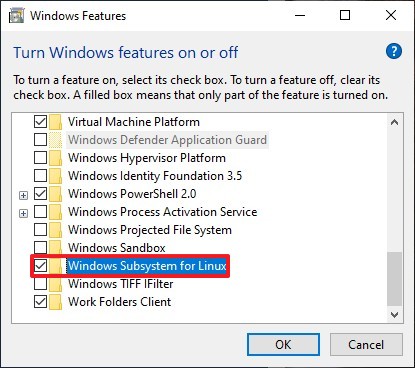 Activer WSL 1 sur Windows 10