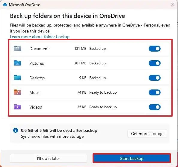 Sauvegarde automatique des fichiers OneDrive