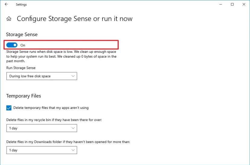 Configurer le sens du stockage