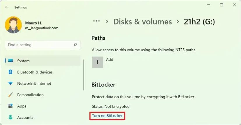 Activez BitLocker To Go