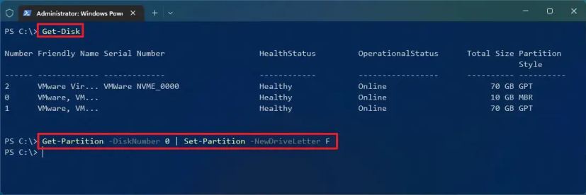 PowerShell changer la lettre de lecteur