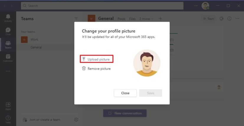 Télécharger une nouvelle photo de compte dans Teams