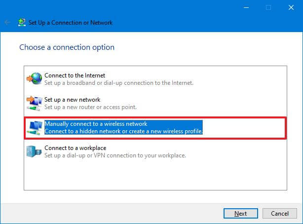 Configurer une connexion ou des options réseau