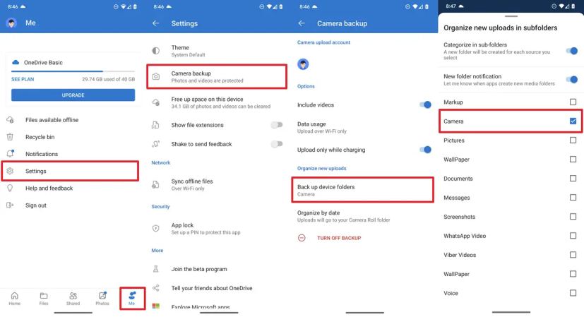 Importation automatique de photos et de vidéos OneDrive