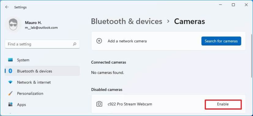 Activer la webcam sur Windows 11