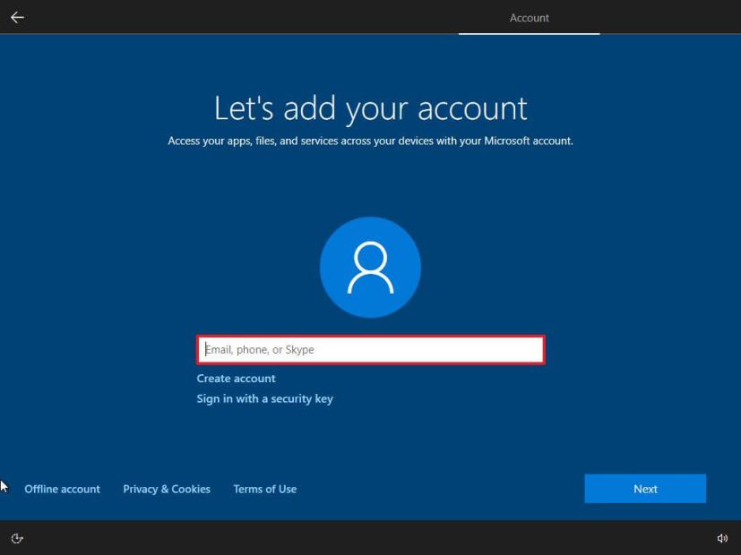 OOBE crée un compte Windows 10