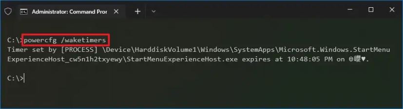 powercfg-waketimers