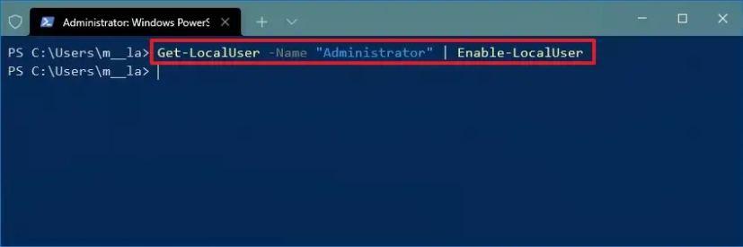 PowerShell active le compte administrateur