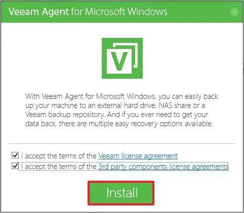 Installation de Veeam sur Windows 11