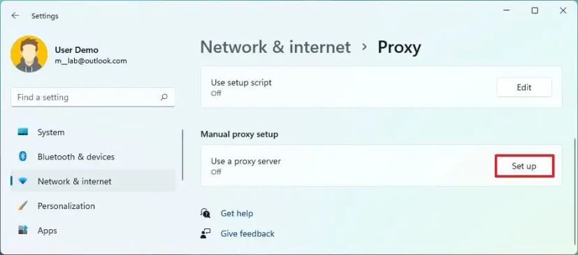 Windows 11 configurer manuellement le serveur proxy