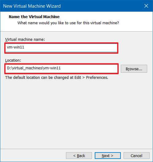 Définir le nom de la machine virtuelle Windows 11