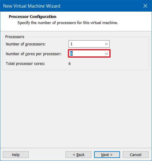 Paramètres du processeur de machine virtuelle