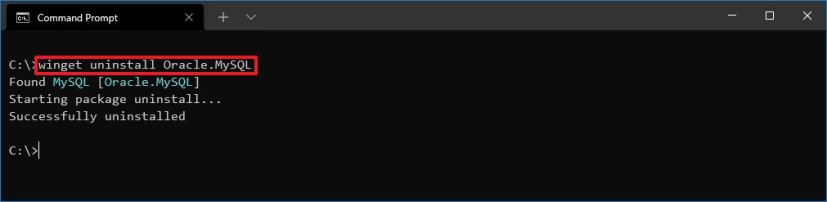 commande de désinstallation Winget