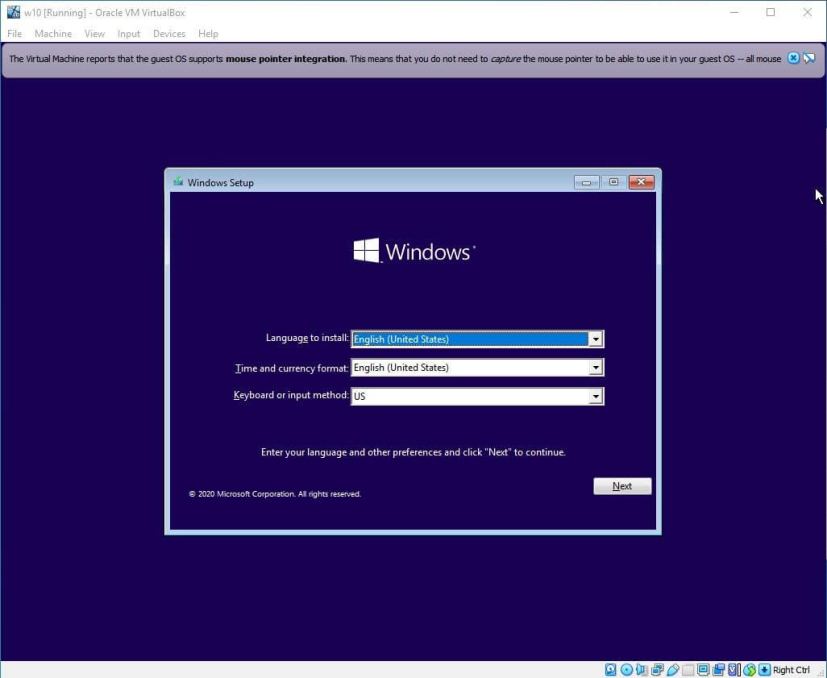 Installer Windows 10 sur VirtualBox